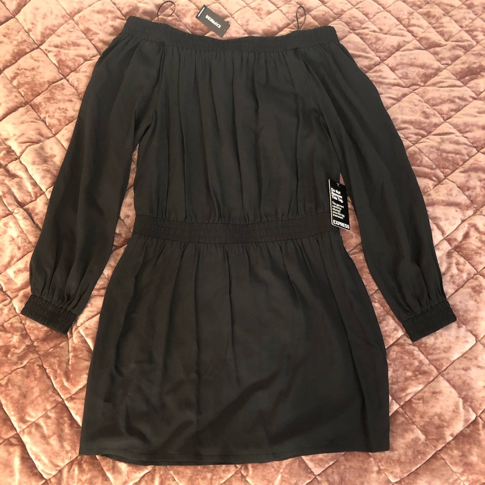 NWT Express Smocked Off the Shoulder Dress Small
